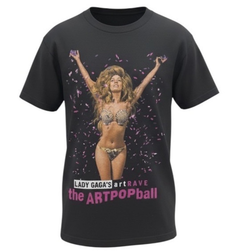 Lady Gaga artRAVE ARTPOP Ball 2014 Tour Shirt Large Black Concert Tee Alstyle